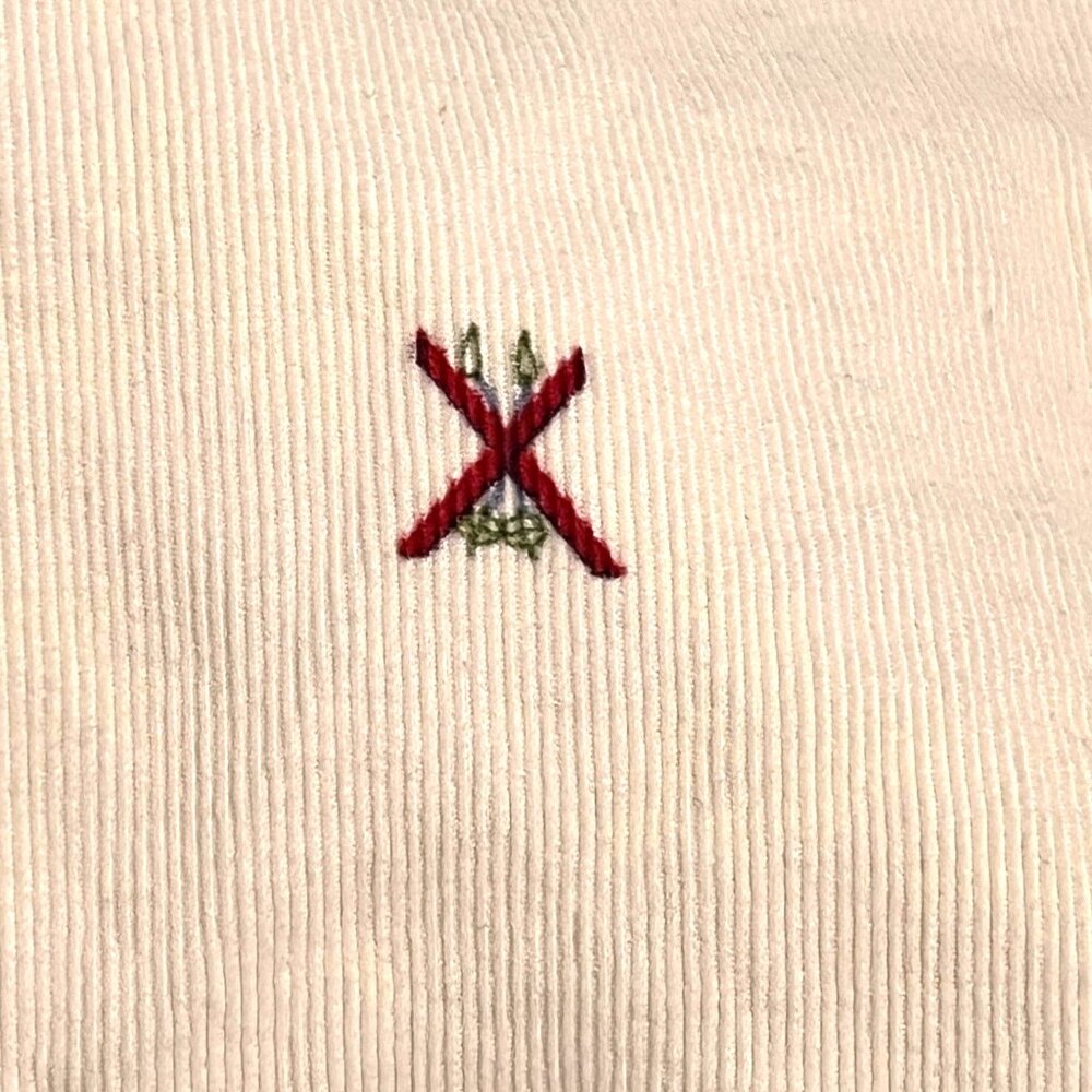 J. Crew Corduroy Vintage Shirt Men Medium Cream Ski Print Button Down Corduroy - Picture 8 of 9